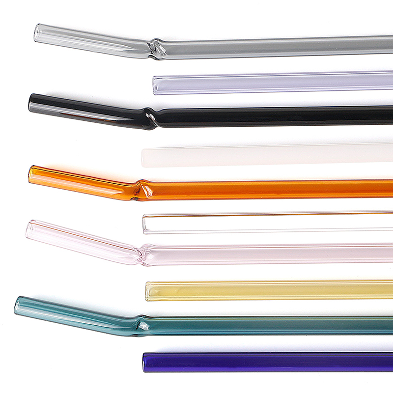 Reusable Glass Straws for Drinking with Strawing Packaging Box and Brush