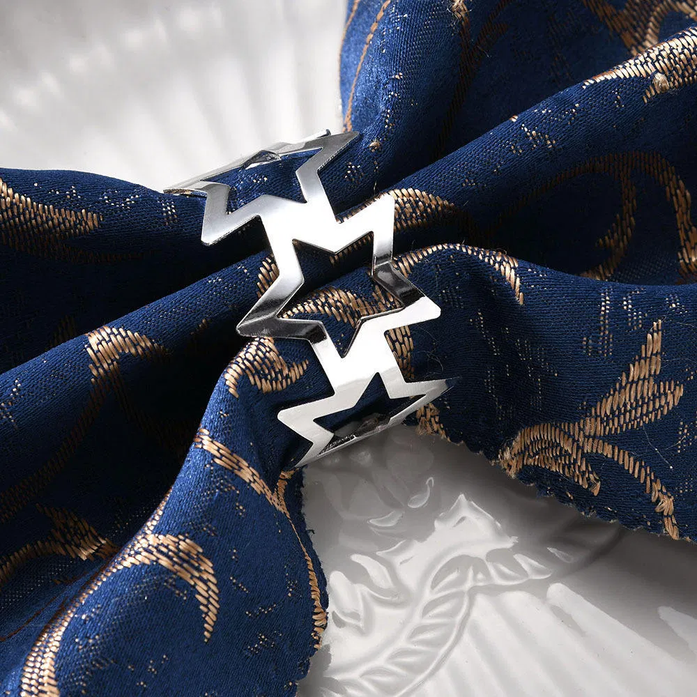 Metal Star Style Gold and Silver Napkin Ring for Wedding with FDA