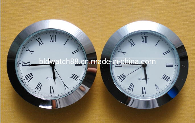 Custom 43mm Quartz Silver Metal Clock Insert for Promotion Gift