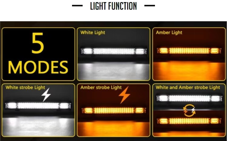 Светодиодная световая балка Car Light Triple Row 3030, 4"-42", двухцветный стробоскоп