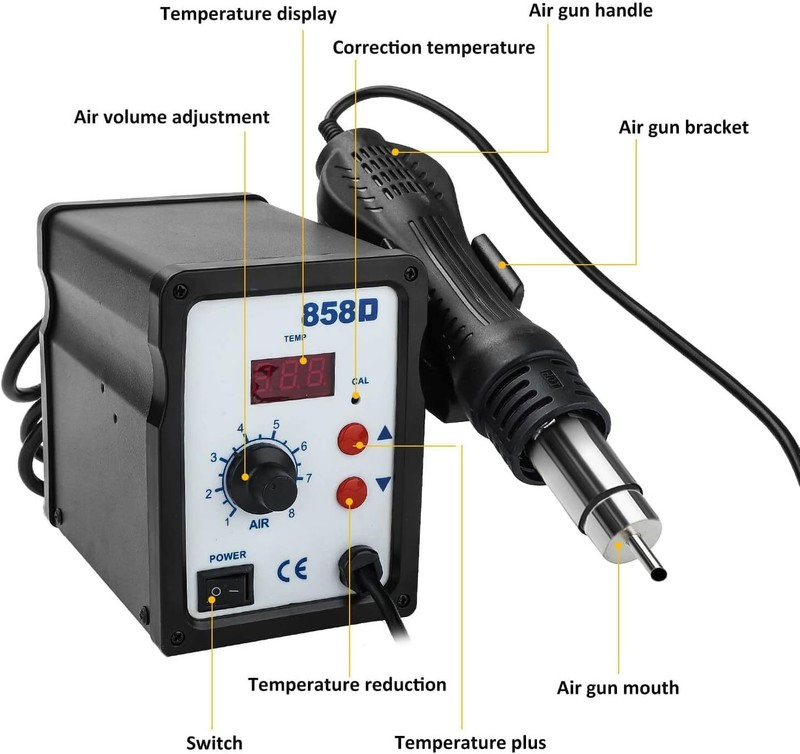 858d Mini Hot Air Gun SMD Soldering Desoldering Iron Station (858D)