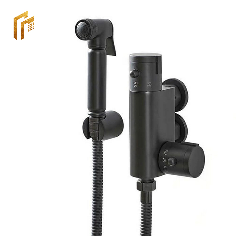 Factory Direct Price Wall Mount Bathroom Best Matt Black Handheld Warm Waterthermostatic Bidet Toilet Shower Spray Sprayer Kit with Thermostat