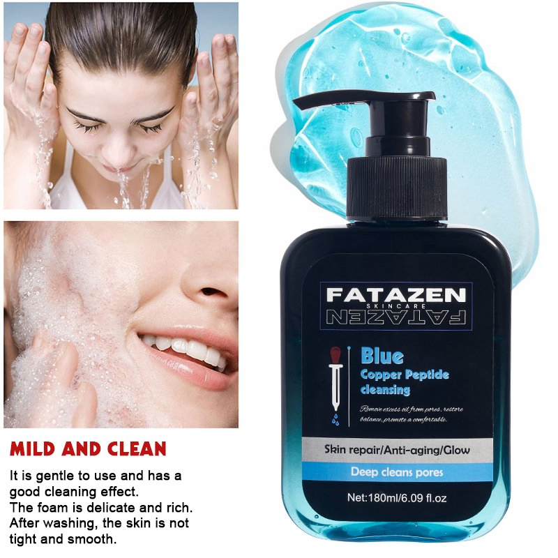 Deep Cleansing Moisturizing Anti Acne Blue Copper Peptide Jelly Facial Cleanser Wash