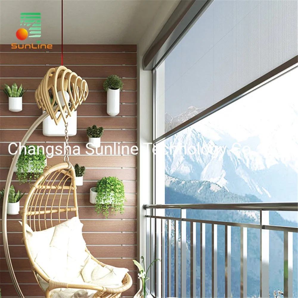 Windproof Sun Shade Outdoor Clear Zip Screens Roller Blinds, Blackout Blinds