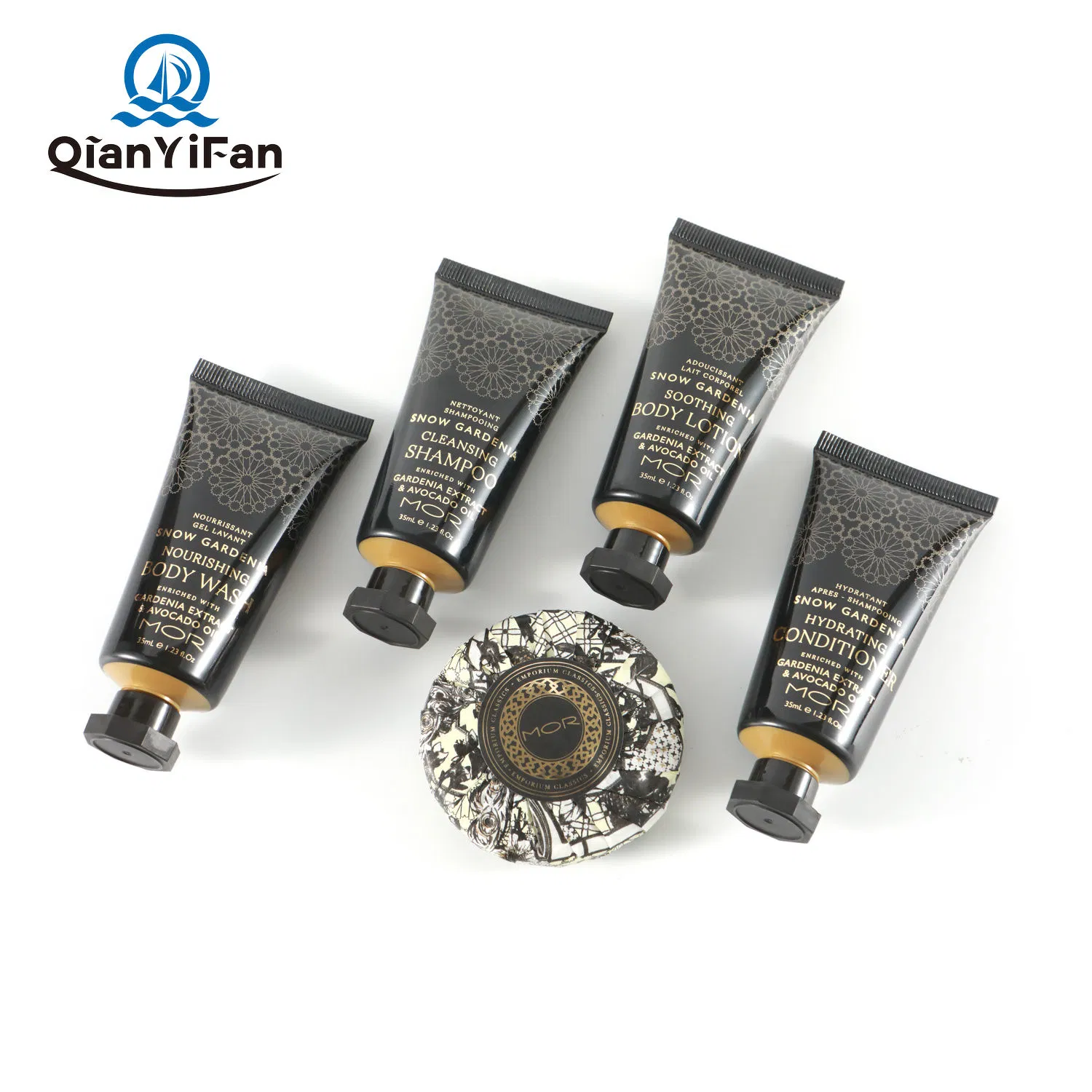 Wholesale Luxury Hotel Supplies Body Lotion Shower Gel Hair Conditioner Shampoo Body Soap Toiletries Set