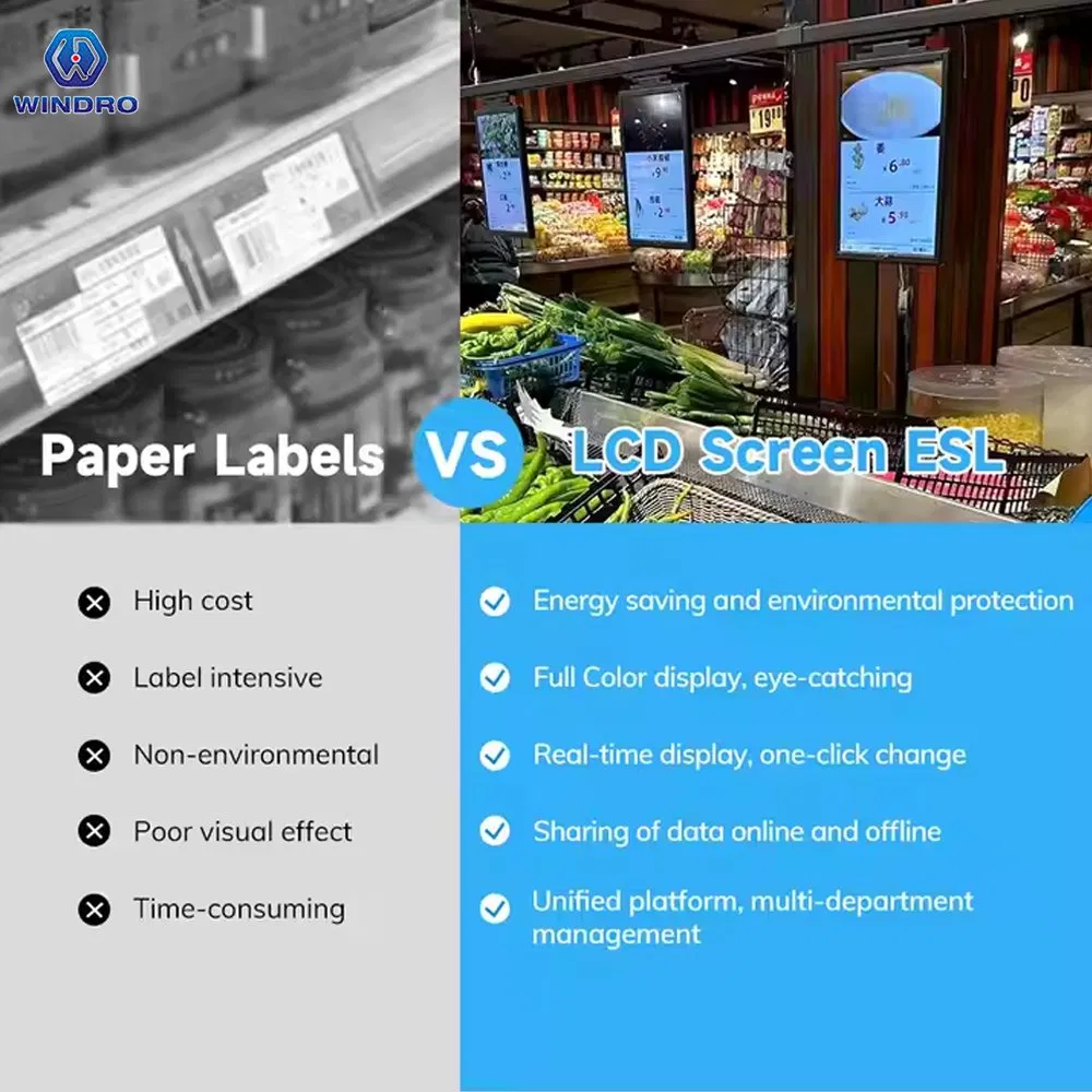 Retailer Display LCD Strip Screen Display Supermarket Electronic Price Tag Label LCD LCD Screen Manufacturer Customization