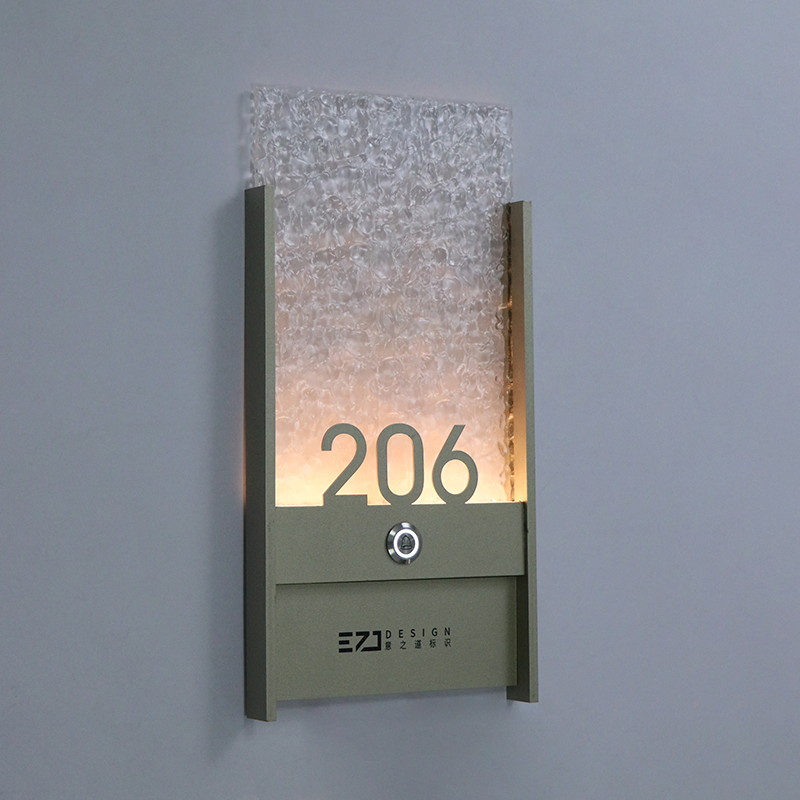 Ezd Customized Illuminated Hotel Door Sign House Numbers and Plaques for Business