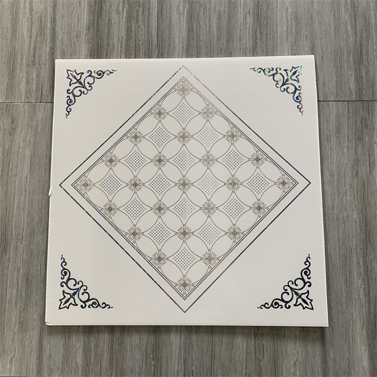 59.5 60cm Hot Stamping PVC False Ceiling Gypsum Tile PVC Gypsum Ceiling Board