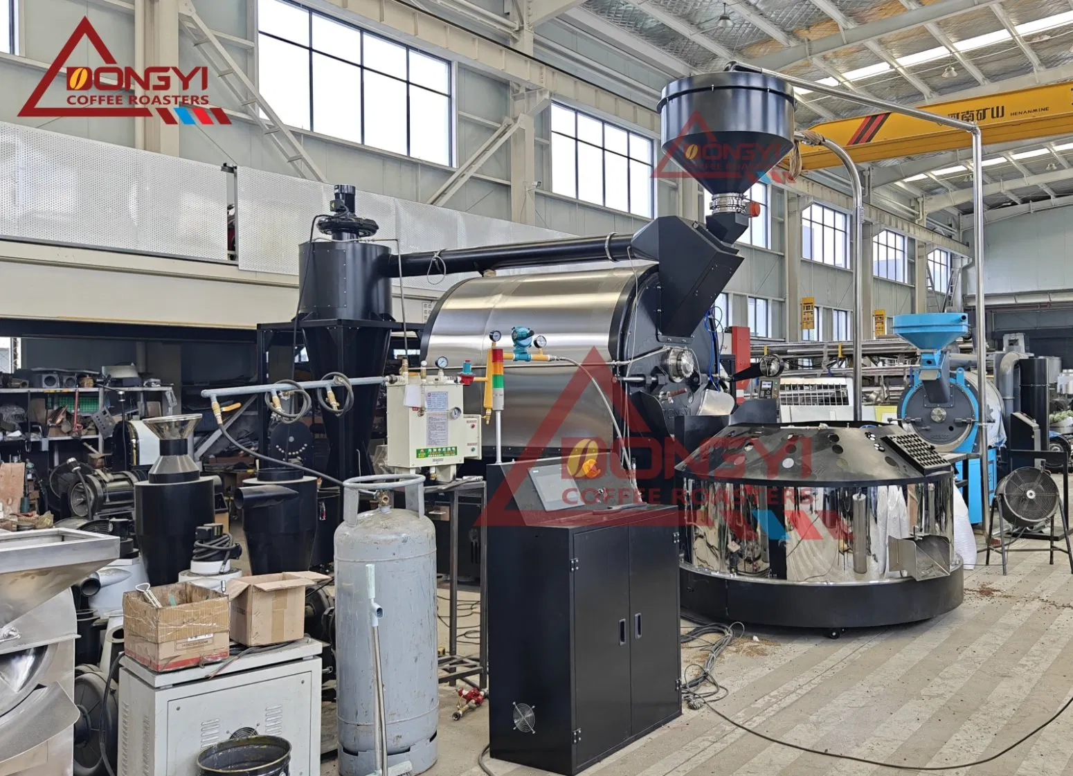 Dongyi 300kg 200kg 120kg Per Batch Industril Coffee Roasted Production Line 6-7t/Day