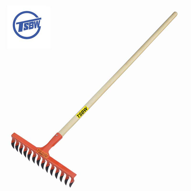 Twist Teeth Garden Farming Digging Lawn Leaf Grain Rake with Long Steel Handle