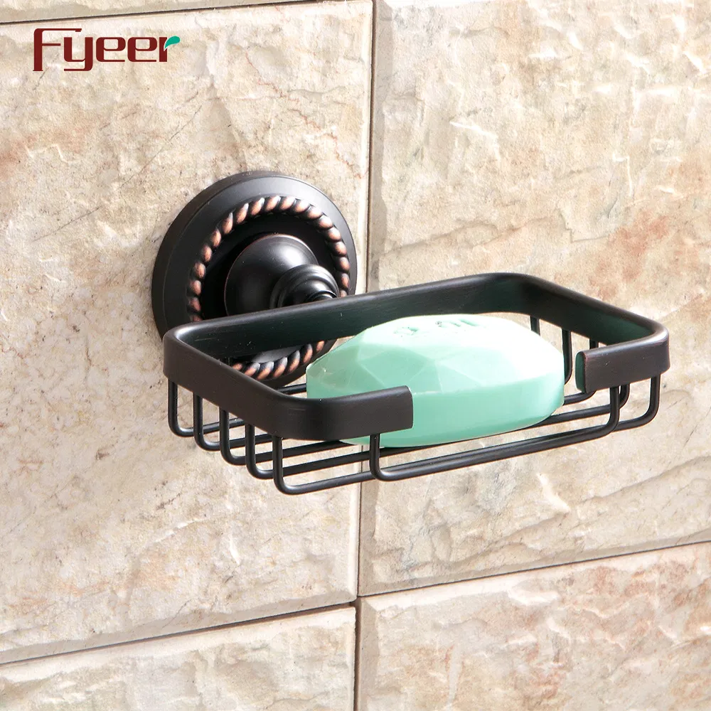 Мыльница настенная Fyeer Black Series, латунь, черная
