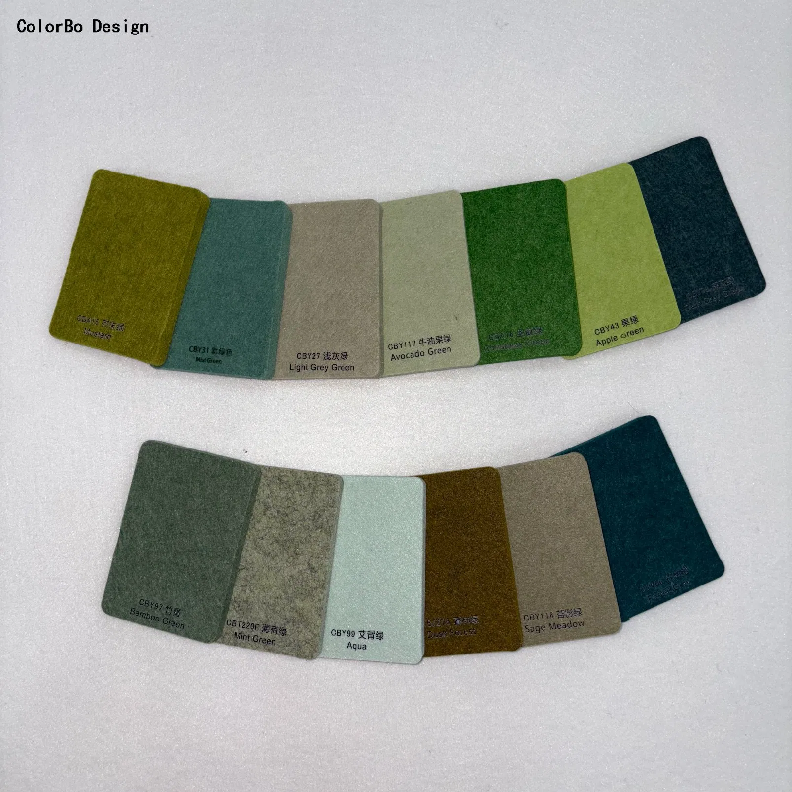 CBB10 Grass Green Color Sound Absorption Materials Polytester Fiber 9mm Panel