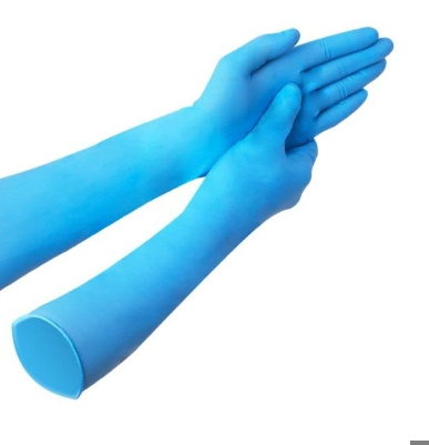 Ddsafety Exporting to 77+ Countries Oil-Proof, Acid-Alkali-Resistant, Wear-Resistant 16-Inch Blue Disposable Nitrile Rubber Gloves