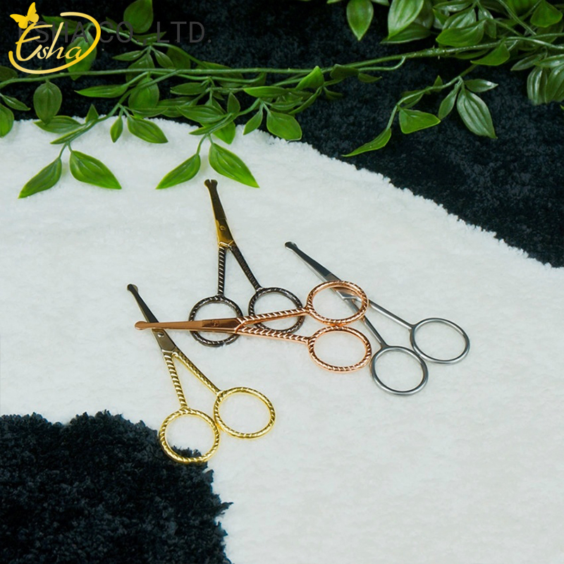 High-Grade Stainless Steel Nose Hair Trimming Eyebrow Scissors Tool