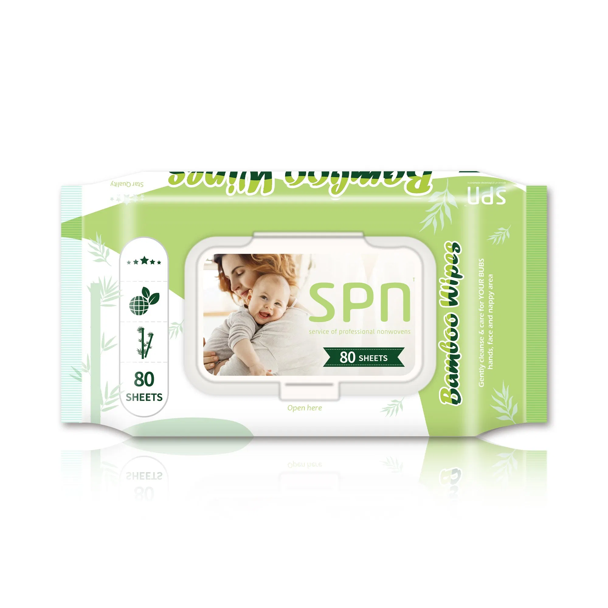 Flushable Baby Wipe Cleaning Cloth Antibacterial Disinfecting Wipe Bamboo Biodegradable Wet Tissue Cotton Wet Towel OEM Baby Wet Wipe