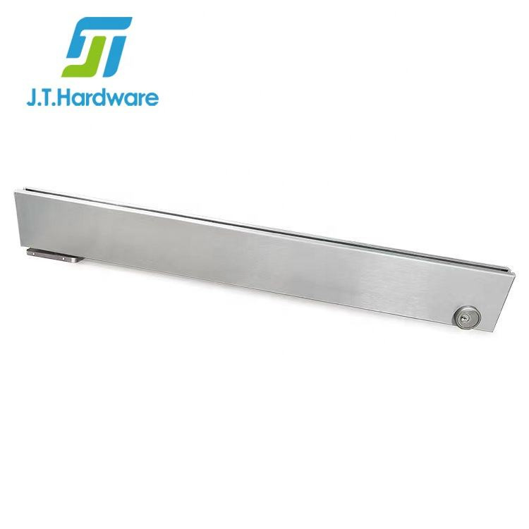 Window Hardware Heavy Duty Customized Aluminium Sidelite Panel Full Bottom Low Profile Patch Fittings Hydraulic Glass Door Rail with Lock