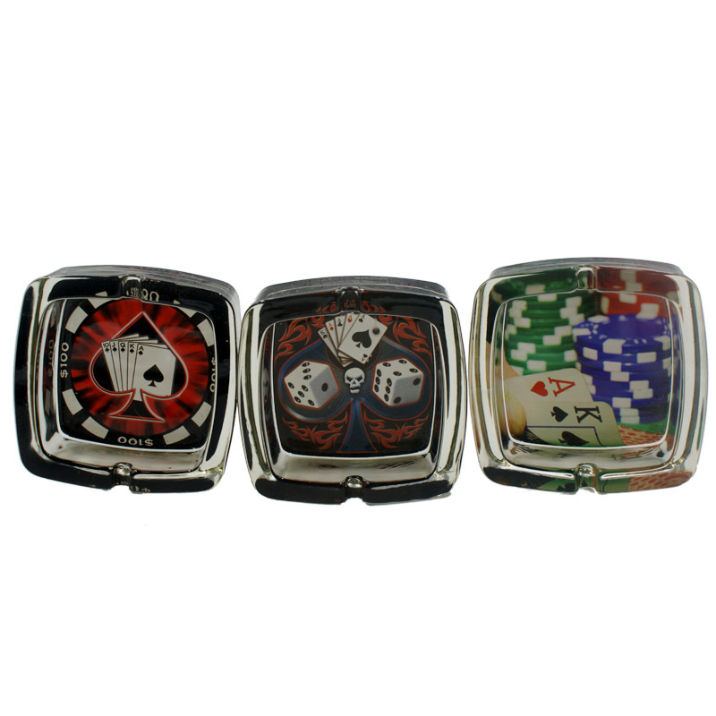 87*39mm Custom Printing Rectangular Cigarette Herb Tobacco Glass Ashtray