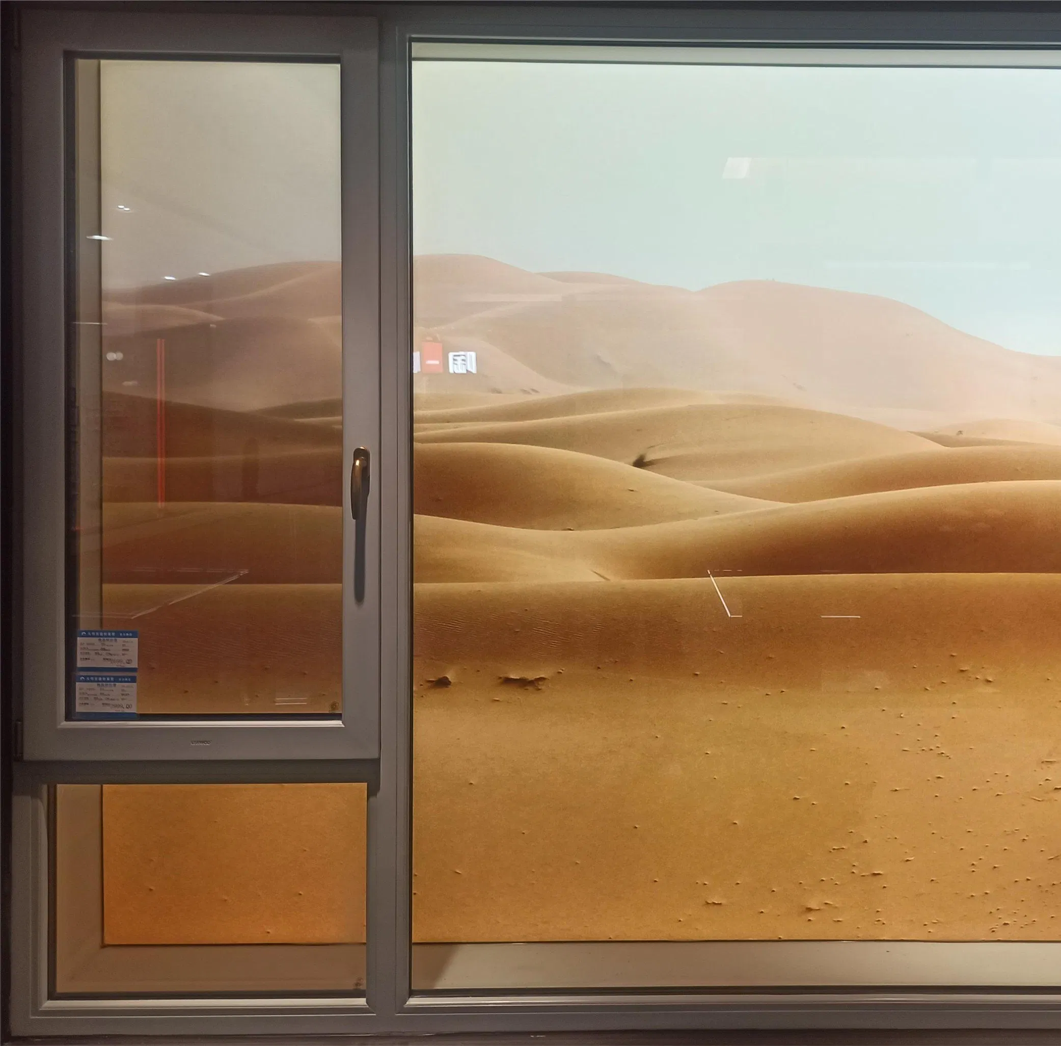 Round Corner Design Wood Aluminum Composite Casement Window for Church Hotel