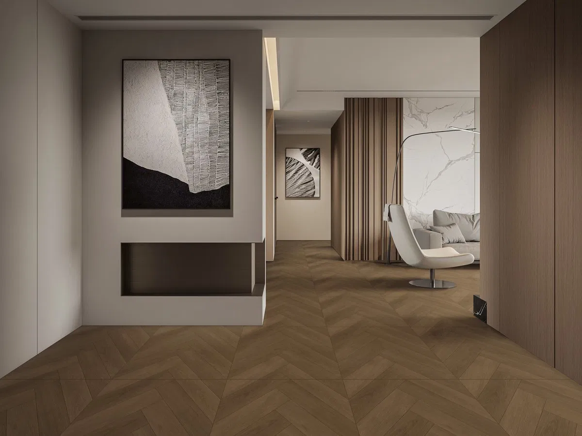 Керамическая плитка под дерево 800x800 мм, коричневая, антискользящая