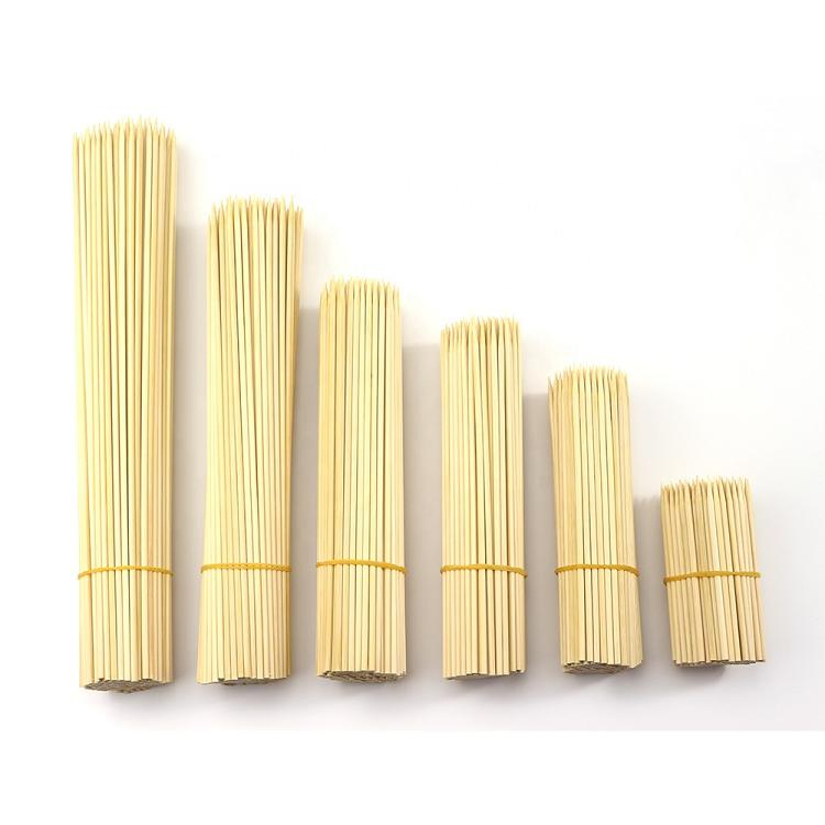 Disposable Natural Wood BBQ Skewer Round Roasting Bamboo Sticks for BBQ