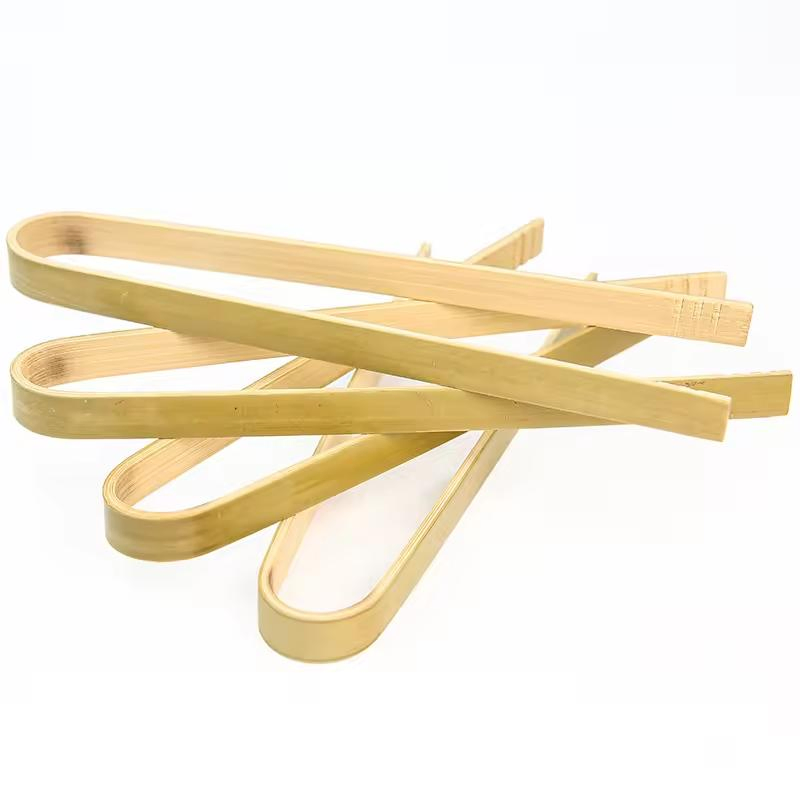 Reusable Straight Wooden Tongs Bamboo Curved Sweet Tongs Kitchen Bamboo Kitchen Accessories Bamboo Tongs Clip for Bread