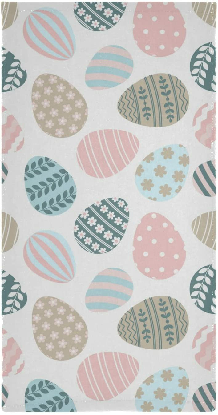 Happy Easter Eggs Hand Bath Towel Hanging Towels Set Bunny Tail Rabbits Flowers Kitchen Dish Towel Highly Absorbent 2PCS