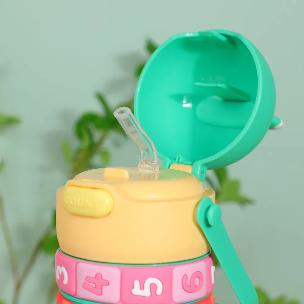 430ml Large Capacity Children's Cup Funny Flask Stainless Steel Water Bottle Kids with Straw Baby Cups Adult Kawaii Cups