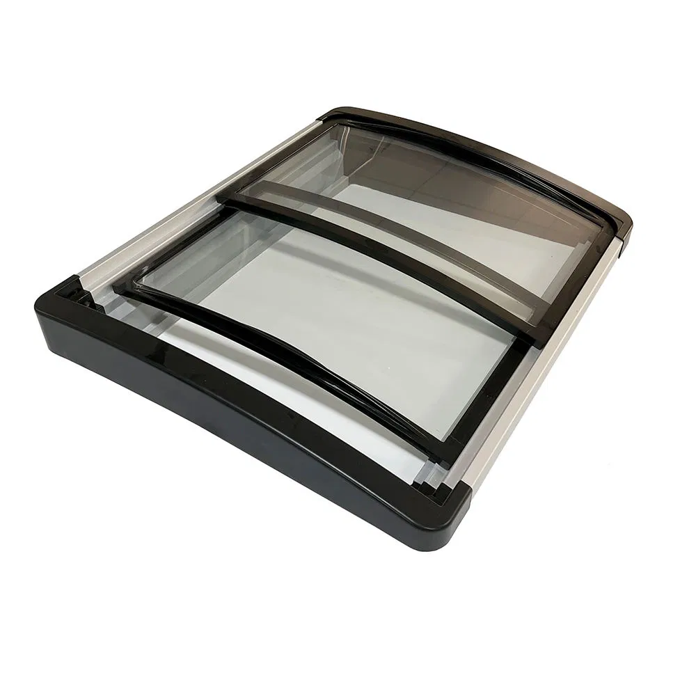 Aluminum Plastic Double Door Deep Freezer Glass Door for Ice Cream