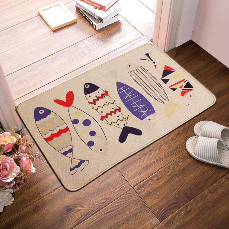 Premium Non-Slip Faux Linen Kitchen Floor Mat for Safety