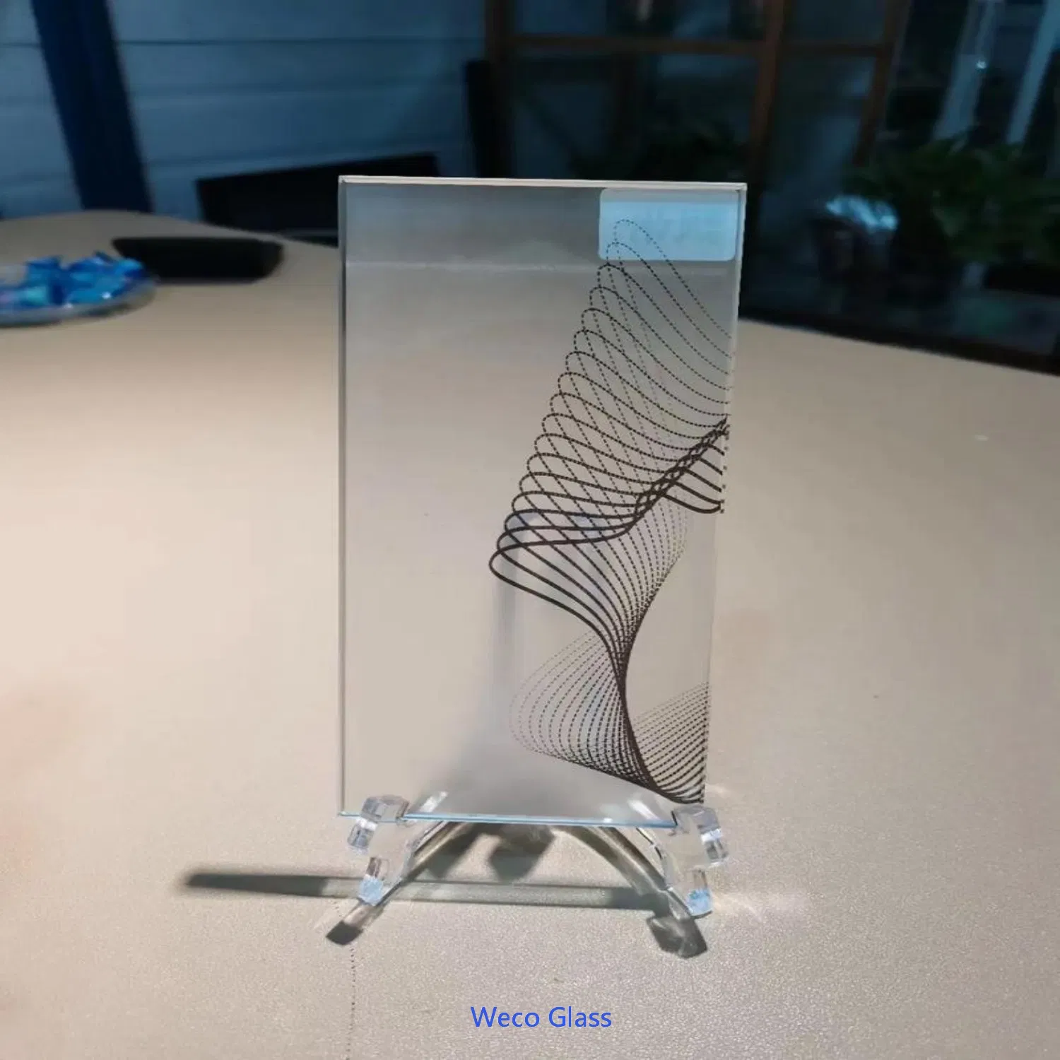China Factory Supplier Decorative Patterns Acid Etched Glass for Back Painted Applications.