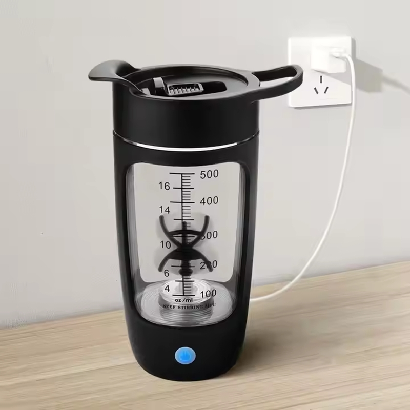 600ml Portable USB Rechargeable Protein Mixing Cups Sport Promotional Self-Stirring Shaker Bottle
