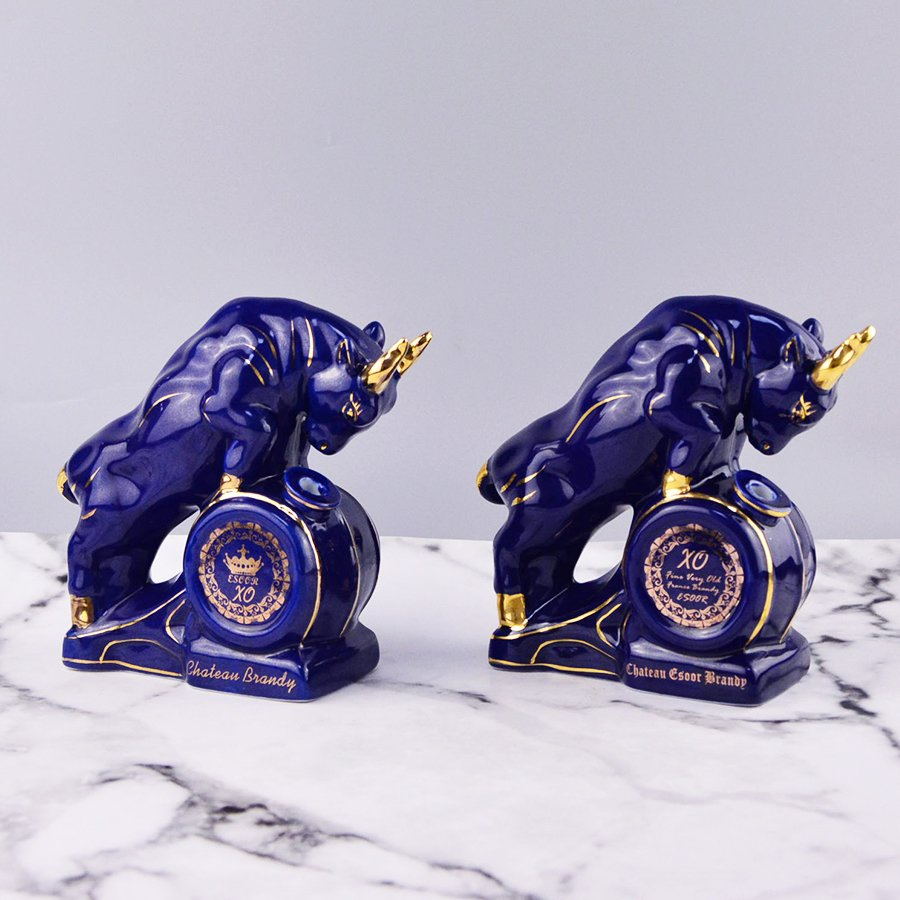 Custom Animal Shape Premium Edition Blue Brandy Ceramic Bottle