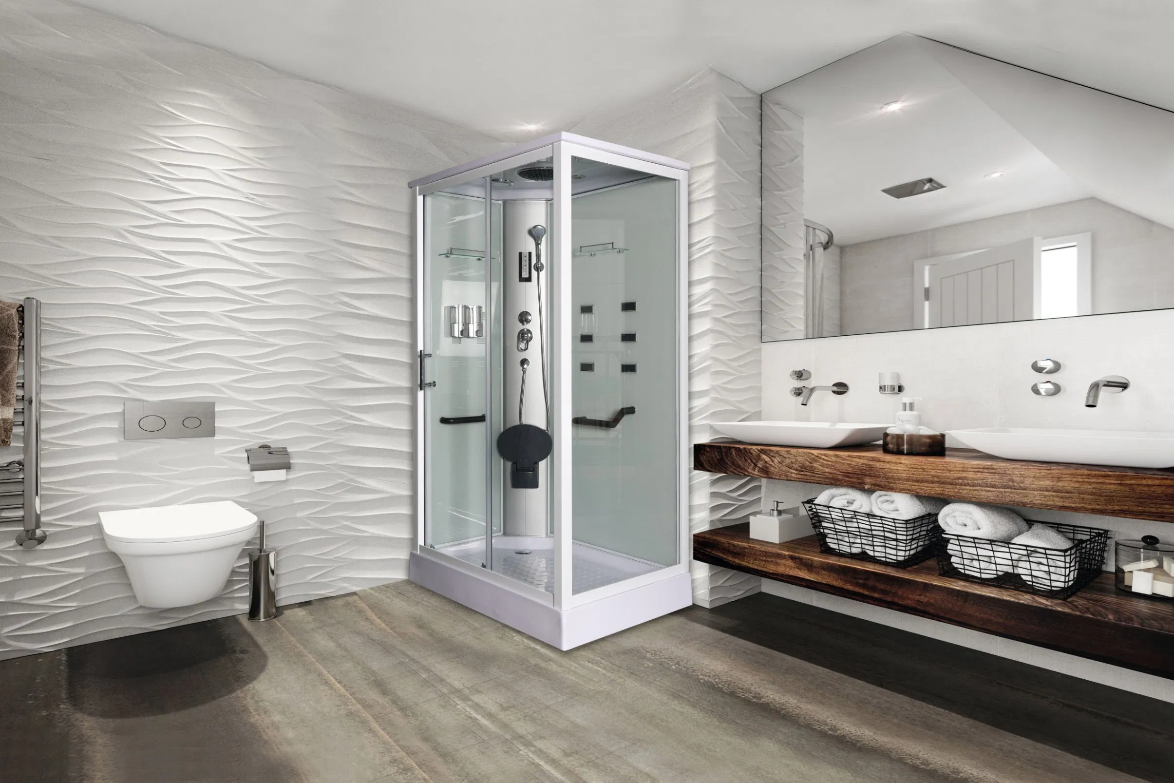 80X120cm Computer System Shower Room Multi Function