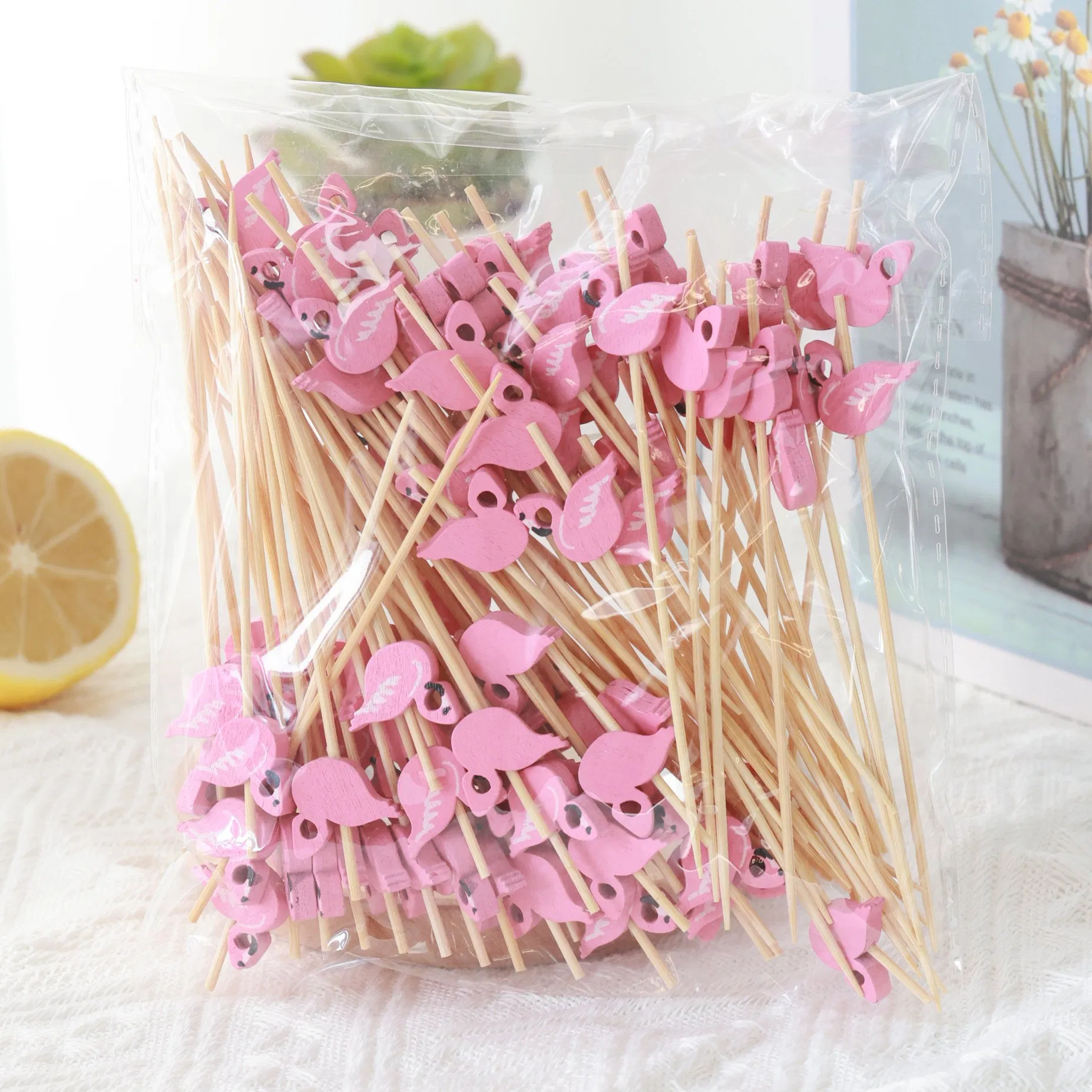 Wholesale 100PCS/Bag 12cm Bamboo Sticks Colorful Ball Fruit Cake Snack Bamboo Sticks for BBQ Tools