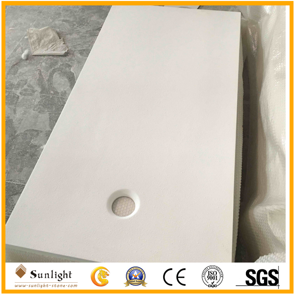 Roll-in Pan 36''x60''x1.5'' Cast Marble Matt Texture Ada Cultured Marble Shower Pan