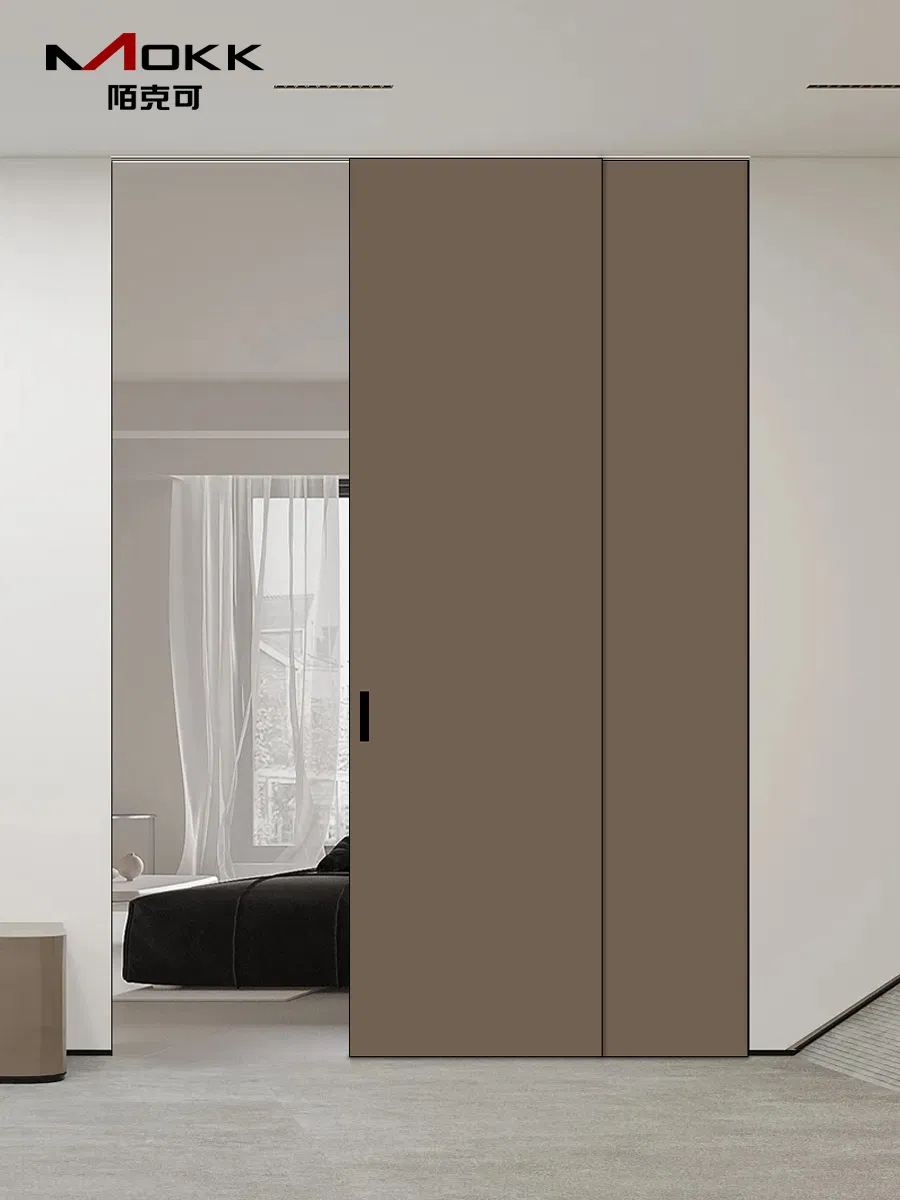 Aluminum-Wood Sliding Doors for Indoor Use Are Suitable for Customized Aluminum Alloy Doors for Rooms, Hotels and Apartments Interior Door Metal Sliding Door