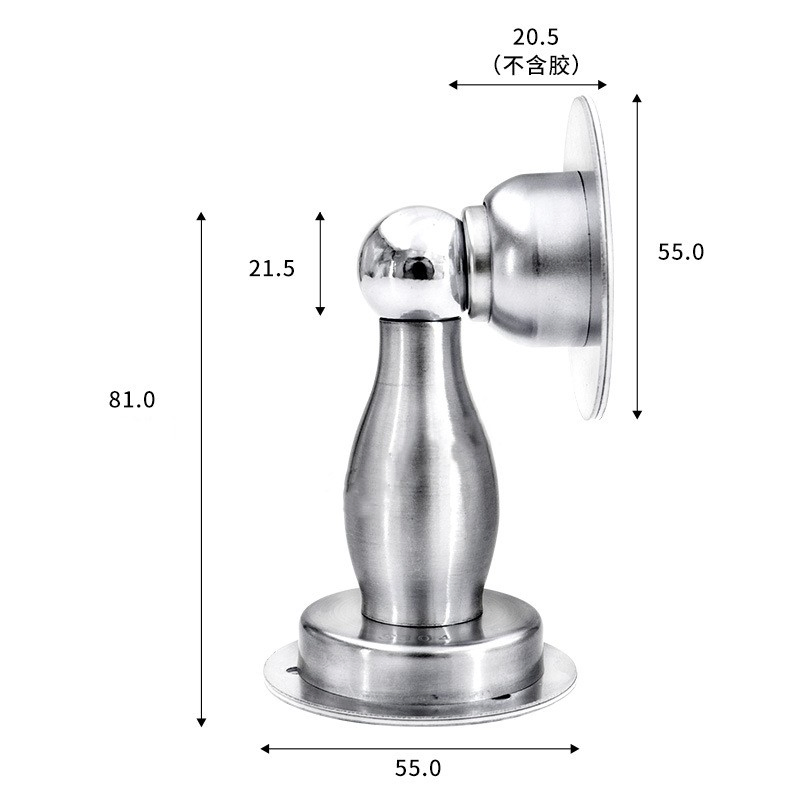 Free Punching Hardware Accessories Stainless Steel Anti-Collision Buffer Black Door Stopper