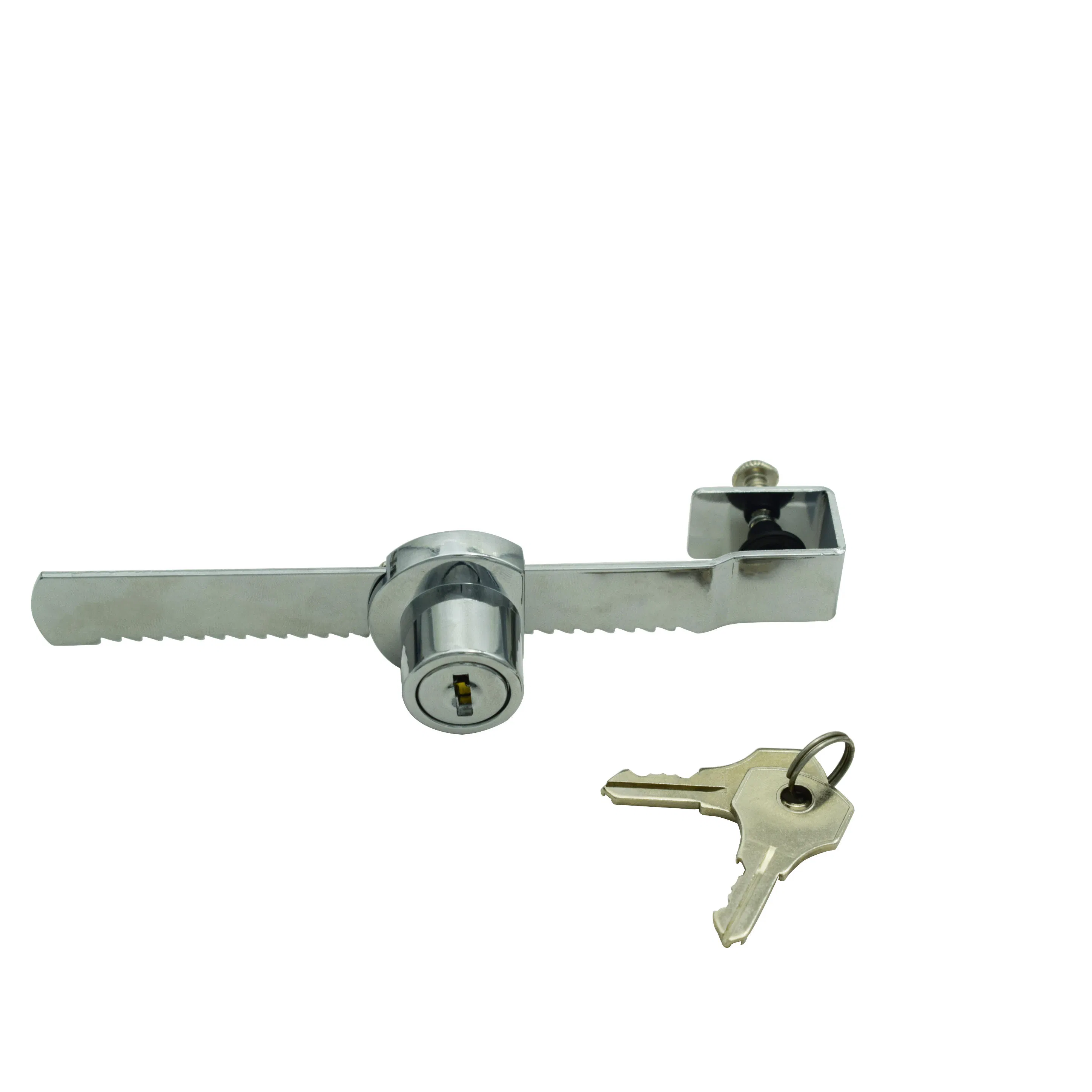 High Quality Glass Cabinet Door Locks with Chrome Finish Security Keayed Alike Showcase Sliding Glass Door Ratchet Lock