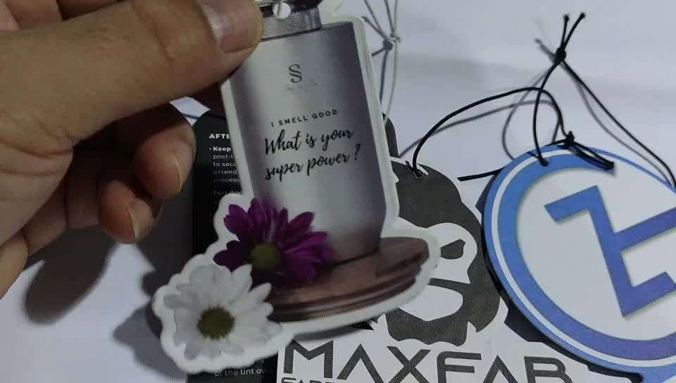 Customizable Oval Car Air Freshener with Floral Design