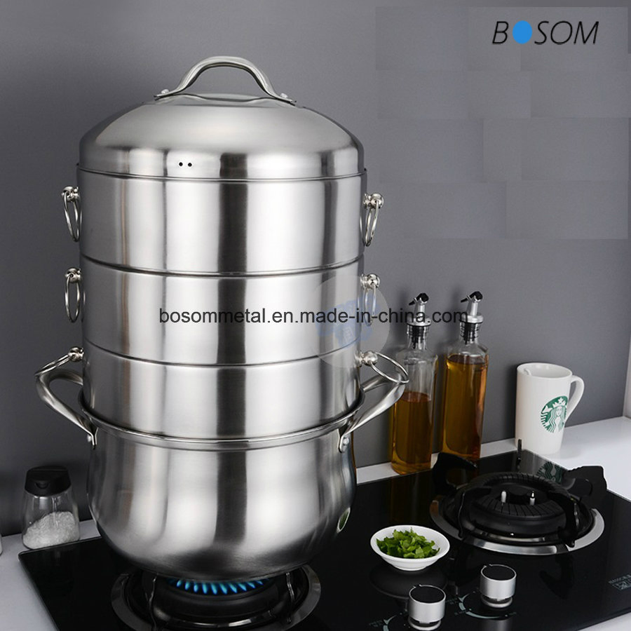 Stainless Steel Kitchenware 4 Layers Steamers Quick for Cooking Foods