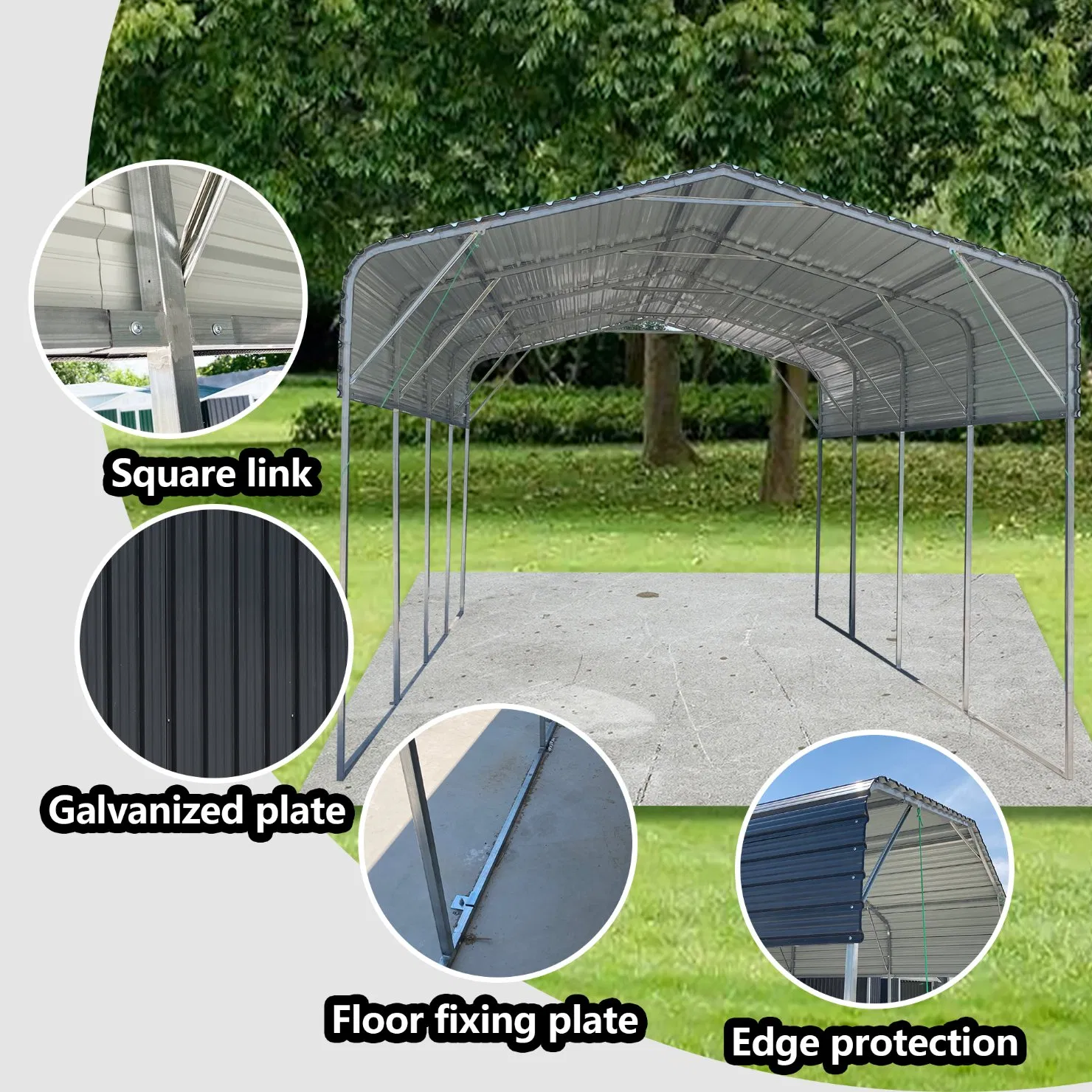 China Metal Steel Storage Shed Garages Canopies & Carport