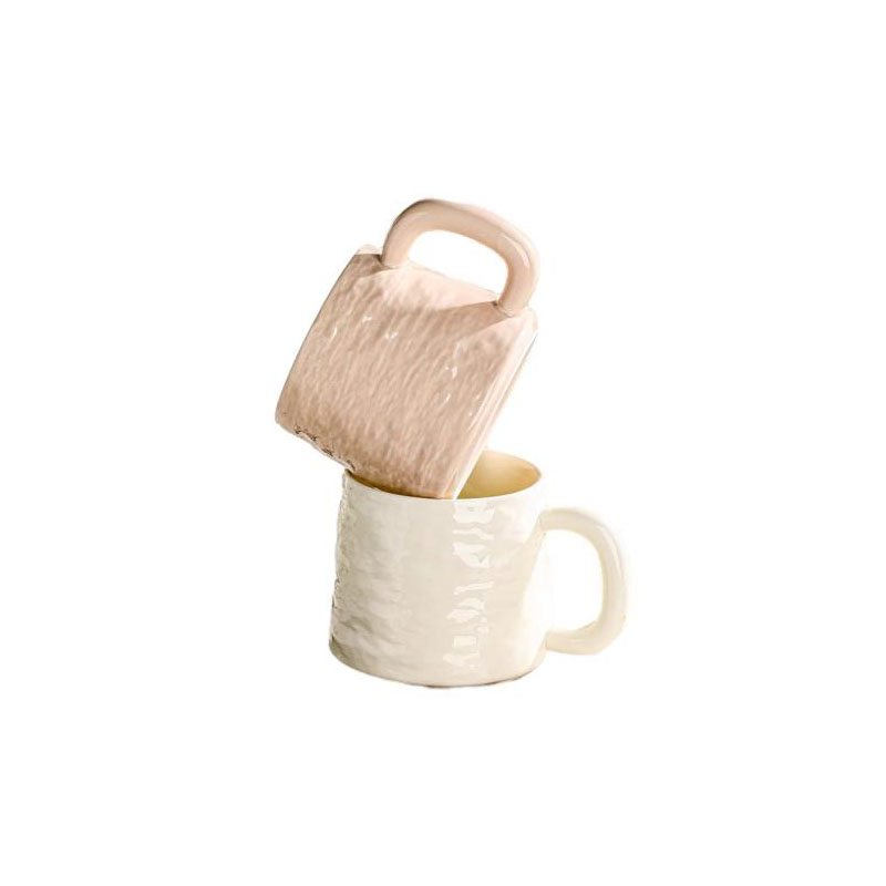 Фарфоровая дорожная кружка с пробковой подставкой и крышкой