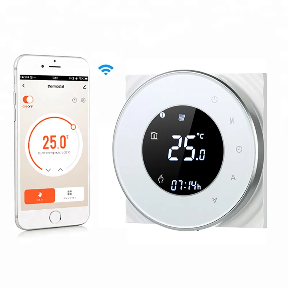 Black Panel Touch Screen Thermostat for Water/Gas Boiler Heating System
