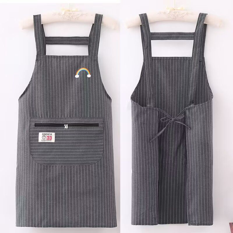 Cotton-Linen Work Bibs: Breathable, Anti-Stain, Kitchen, Oil-Resistant