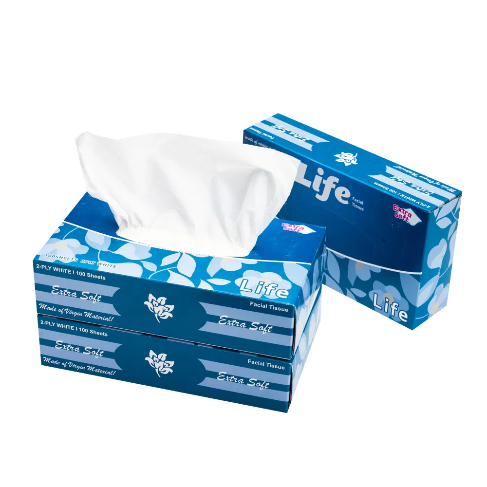2ply 3ply Soft Promotional Rectangle Cube Box Facial Tissue