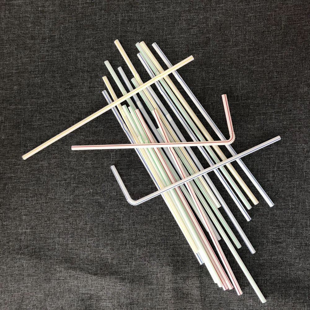 Recyclable Plastic Bendy Straw with OPP Bag Wrapped Packing for Bar, Restaurant and Snack Bar