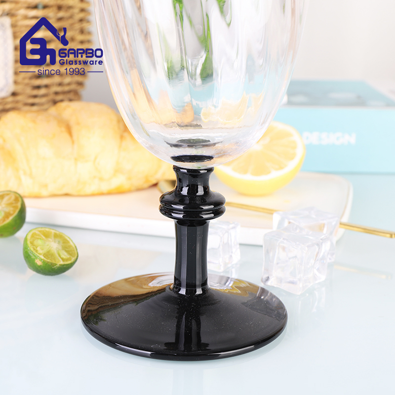 Trumpet Shape Wine Glass Cup Thread Engraved Goble Twith Spray Color