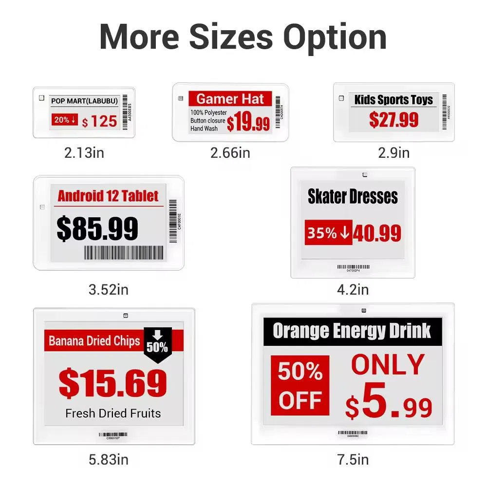 White Red Electronic Price Tag, Electronic Ink Screen Displaying Price Tag