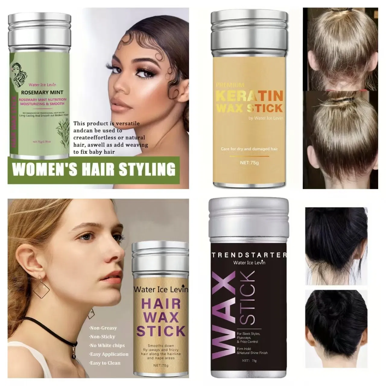 Wax Sticks Rosemary Scent Long Lasting Styling Products Hair Wigs Edge Control for Softening and Repairing Hair Wax Stick or Women Styling