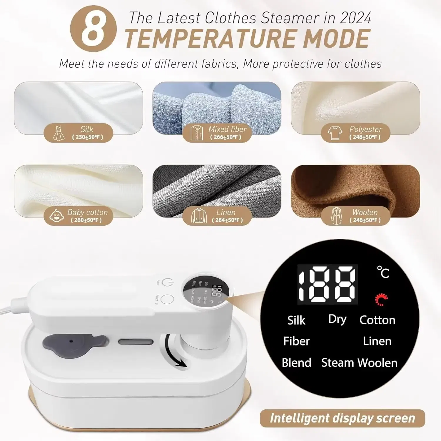 Compact Handheld Travel Fabric Steamer for Effortless Home and Travel Use